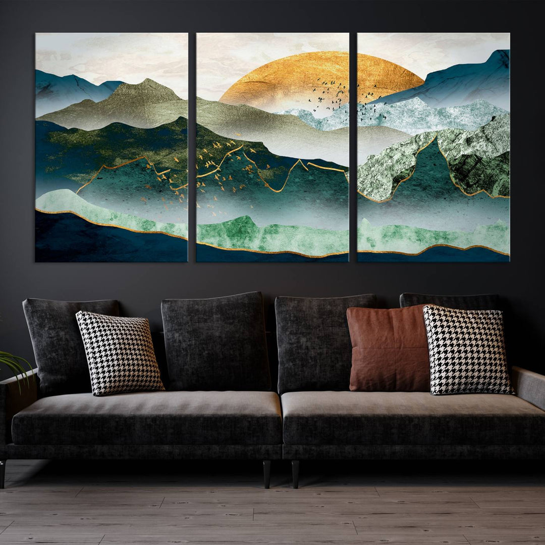 Cheering Sunrise Abstract Painting Canvas Art Print Abstract Landscape Wall Art