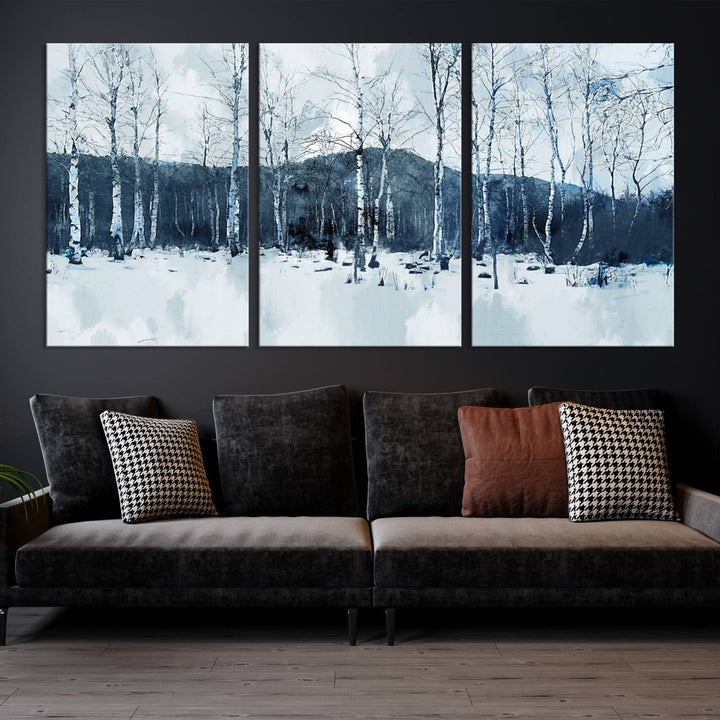 Impression d’art sur toile de forêt d’hiver à couper le souffle Multi Panel Forest Art Winter Photograph Art