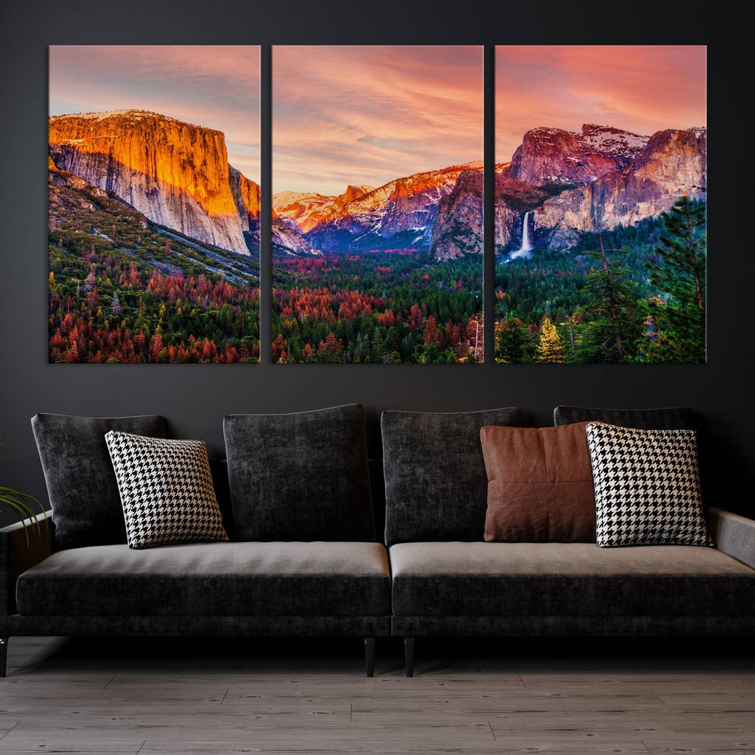 Arte de pared de lienzo del Parque Nacional de Yosemite, impresión de lienzo de Yosemite, obras de arte de Yosemite, arte de pared dividida, arte de pared extra grande, regalo de inauguración de la casa - El Capitán