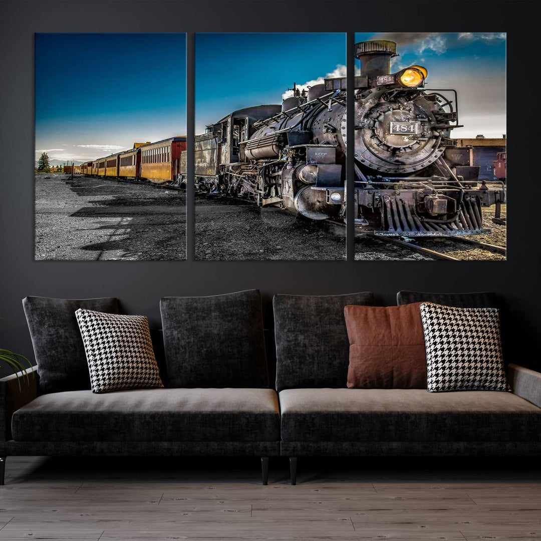 Art mural de train Impression sur toile