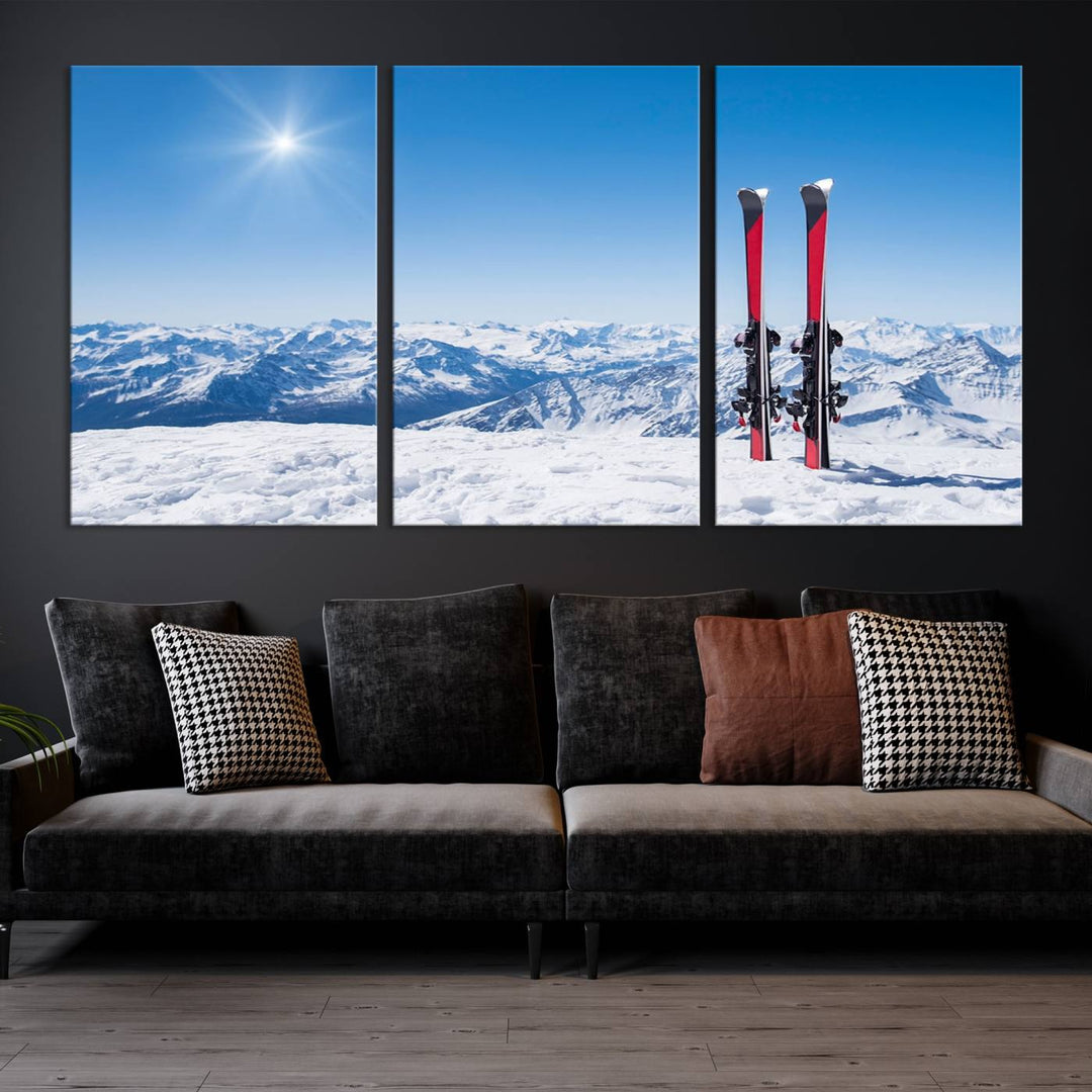 Ski Season Snow Wall Art Canvas Print