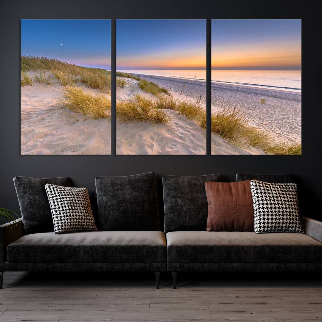 Sunrise On The Beach Wall Art Canvas Print