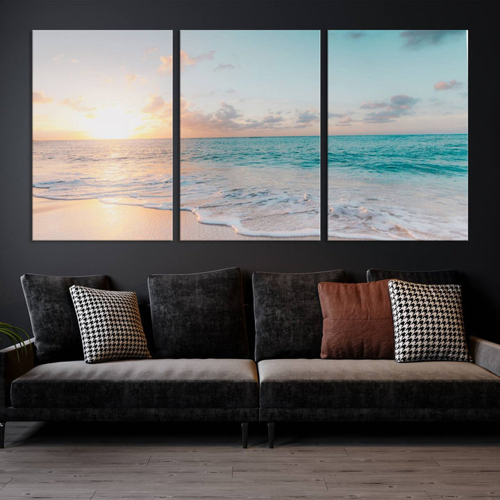 Sunset Beach Art Ocean Vibes Art mural Impression sur toile