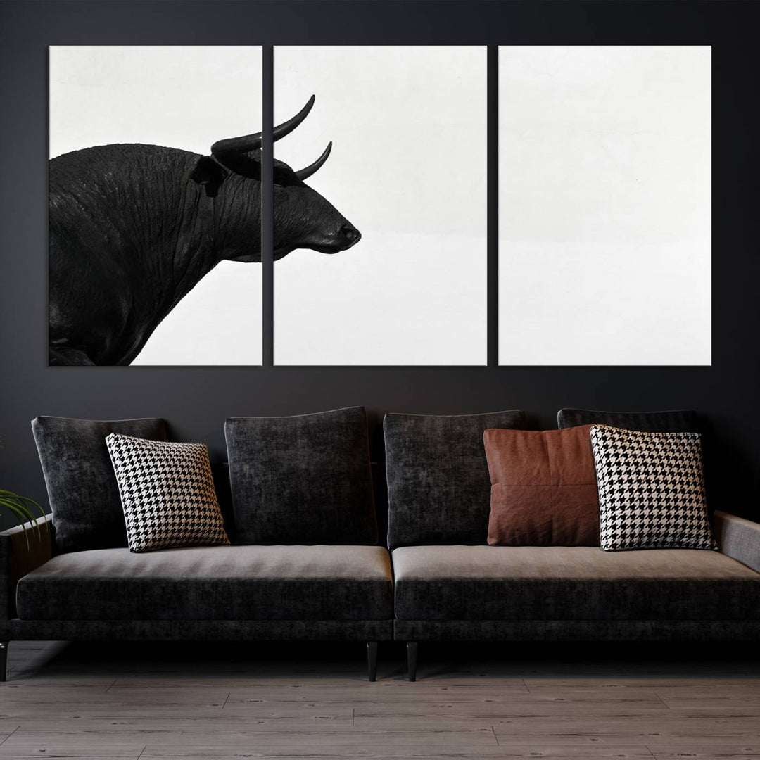 The Spanish Bull Wall Art Canvas Print is crafted on museum-quality canvases and is coated with UV-protective layers for lasting brilliance. It comes ready to hang, effortlessly enhancing your living space.