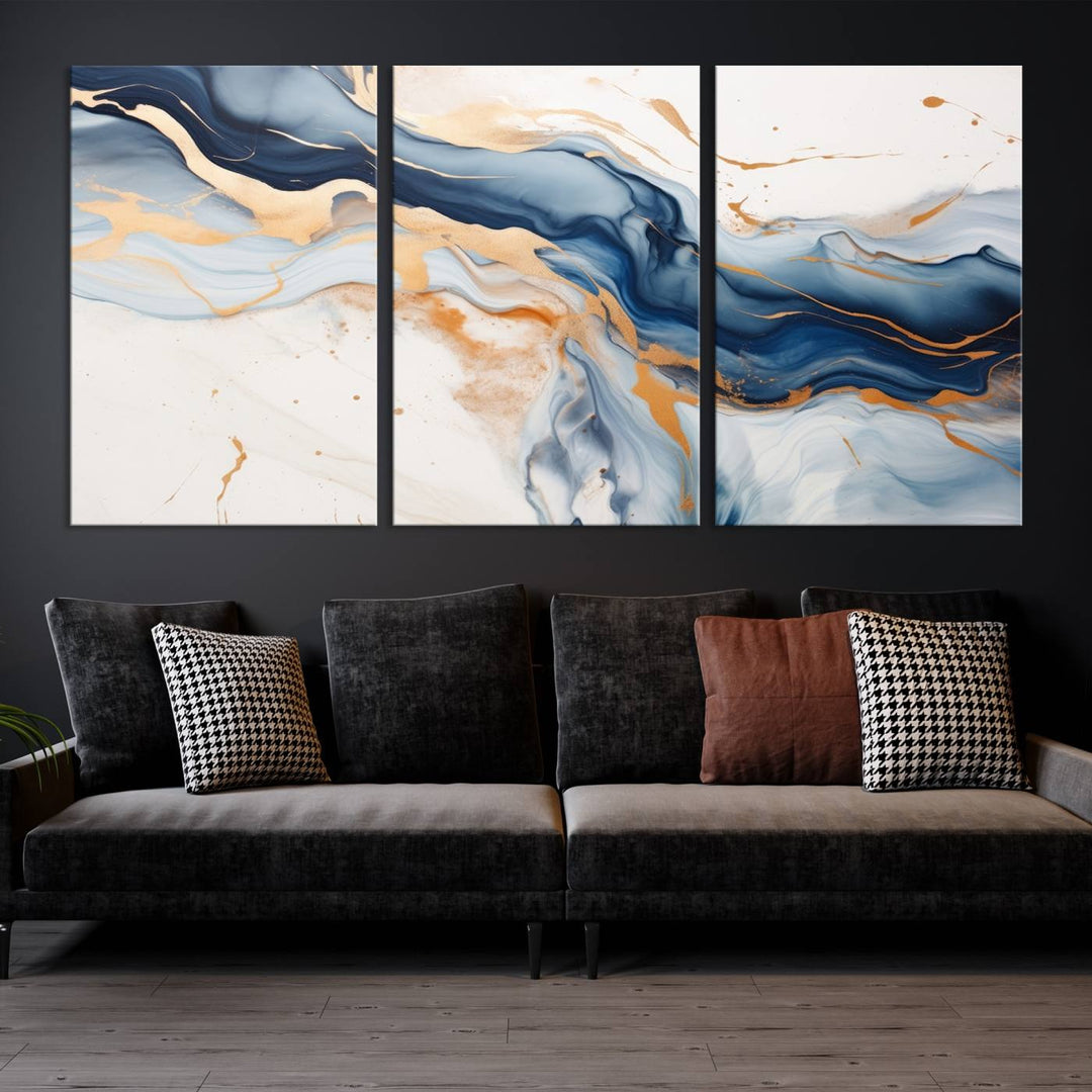 Color Waves Abstract Wall Art Canvas Print