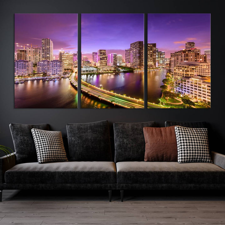 Miami City Wall Art Canvas Print 