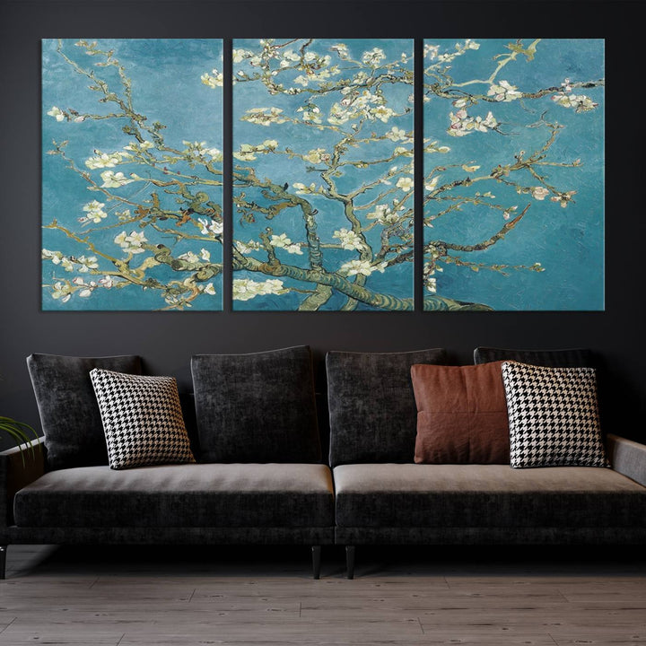 Art mural abstrait en fleurs d'amandier de Vincent Van Gogh Impression sur toile