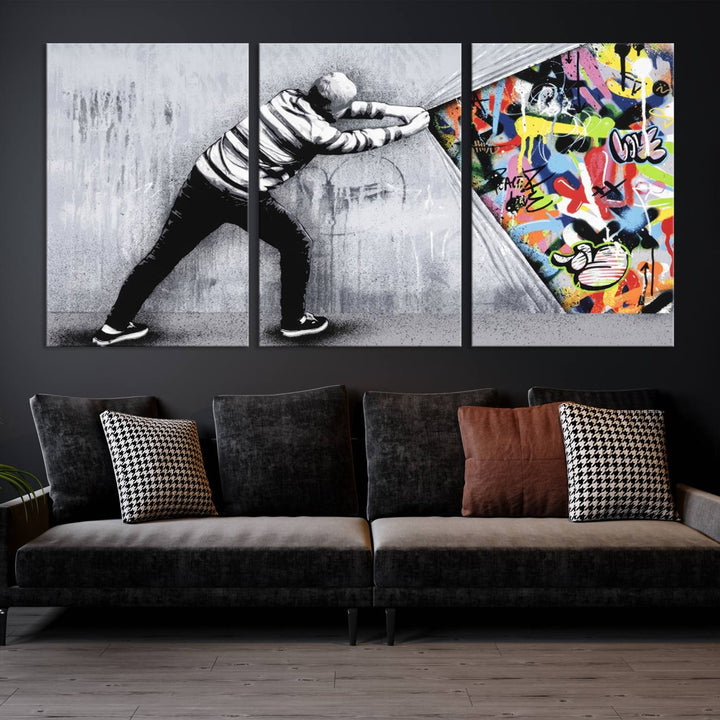 Graffiti canvas wall art Street art print Urban art Graffiti poster canvas art Street art wall decor Abstract art