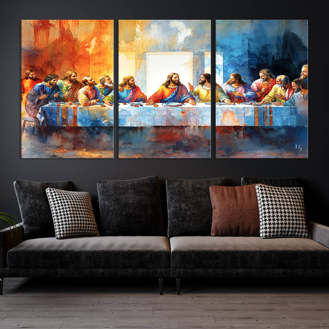 Abstract Waterolor The Last Supper Wall Art