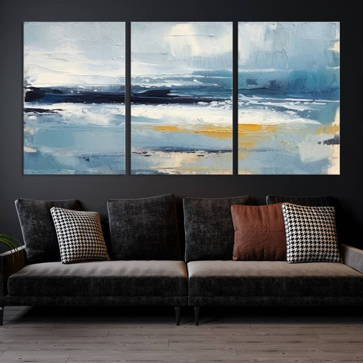 Blue Abstract Wall Art Canvas Print