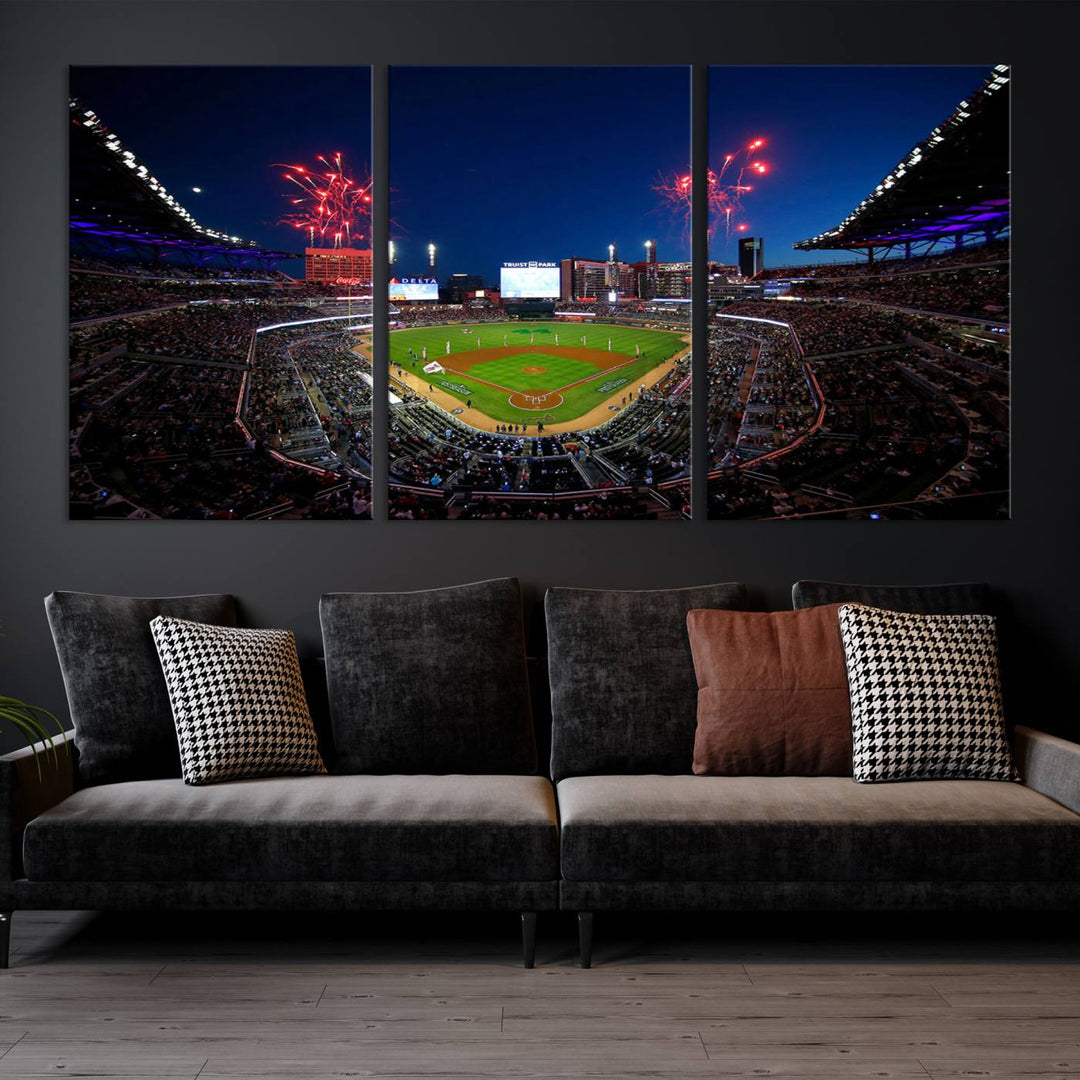 Atlanta Braves Baseball Team Print - Truist Park Stadium Wall Art Canvas Print