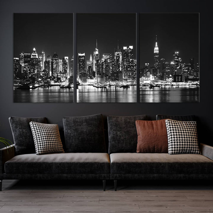 Wall Art NEW YORK Impressions sur toile Gratte-ciel de New York en noir et blanc