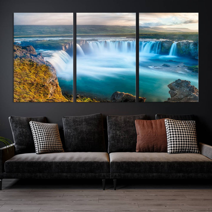 Wall Art Waterfall Canvas Print Grand Waterfall on a Plain