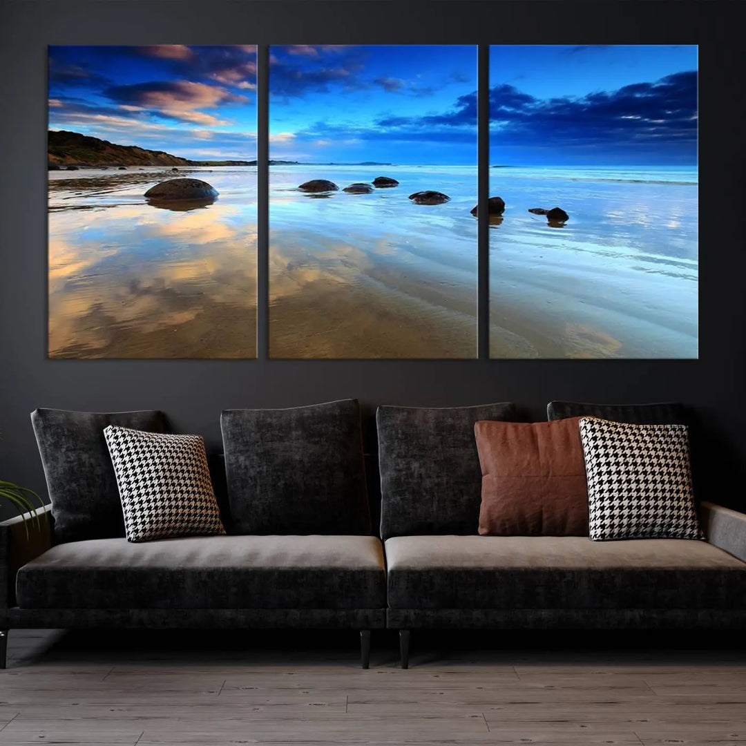 Wonderful Beach Landscape with Mountain Canvas Print 