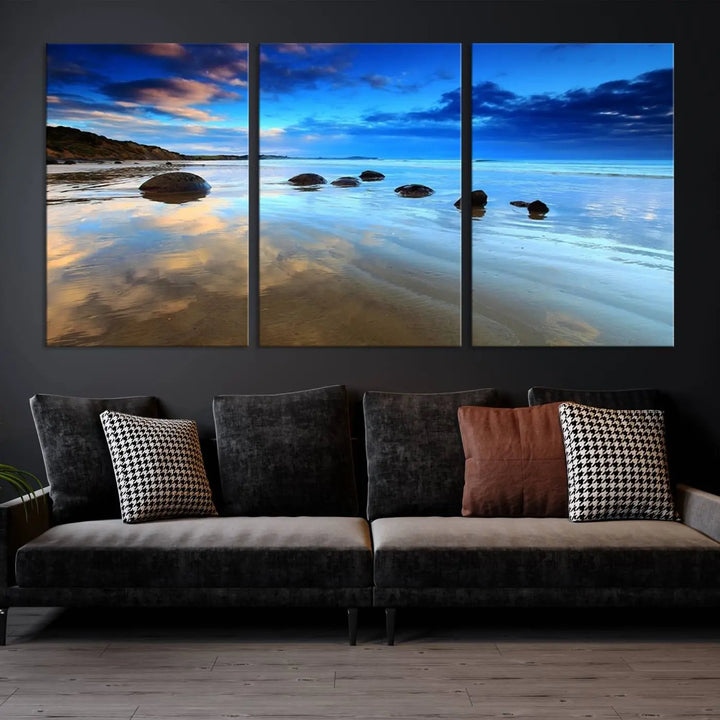 Wonderful Beach Landscape with Mountain Canvas Print 