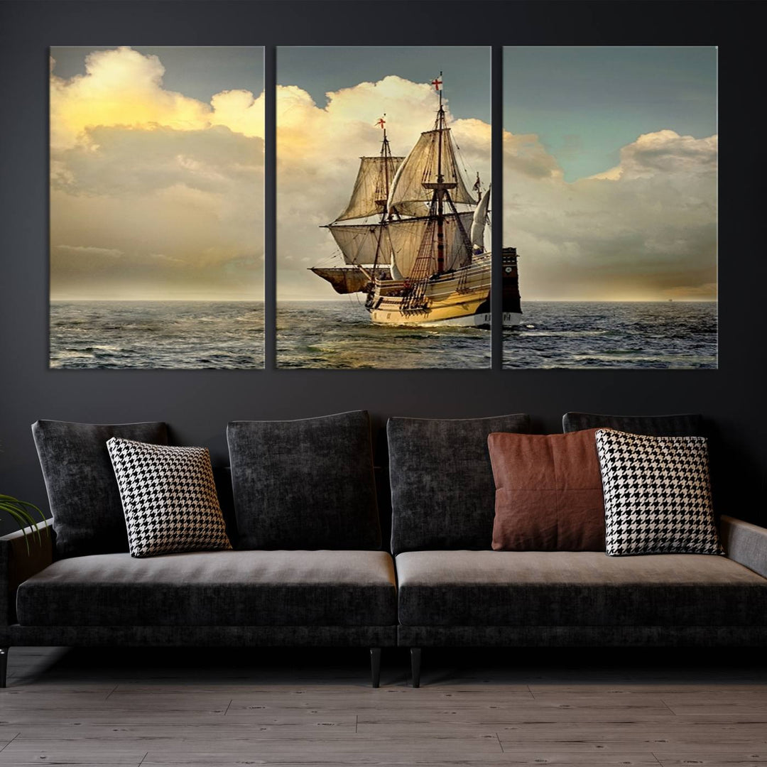 Wall Art English War Ship Canvas Print