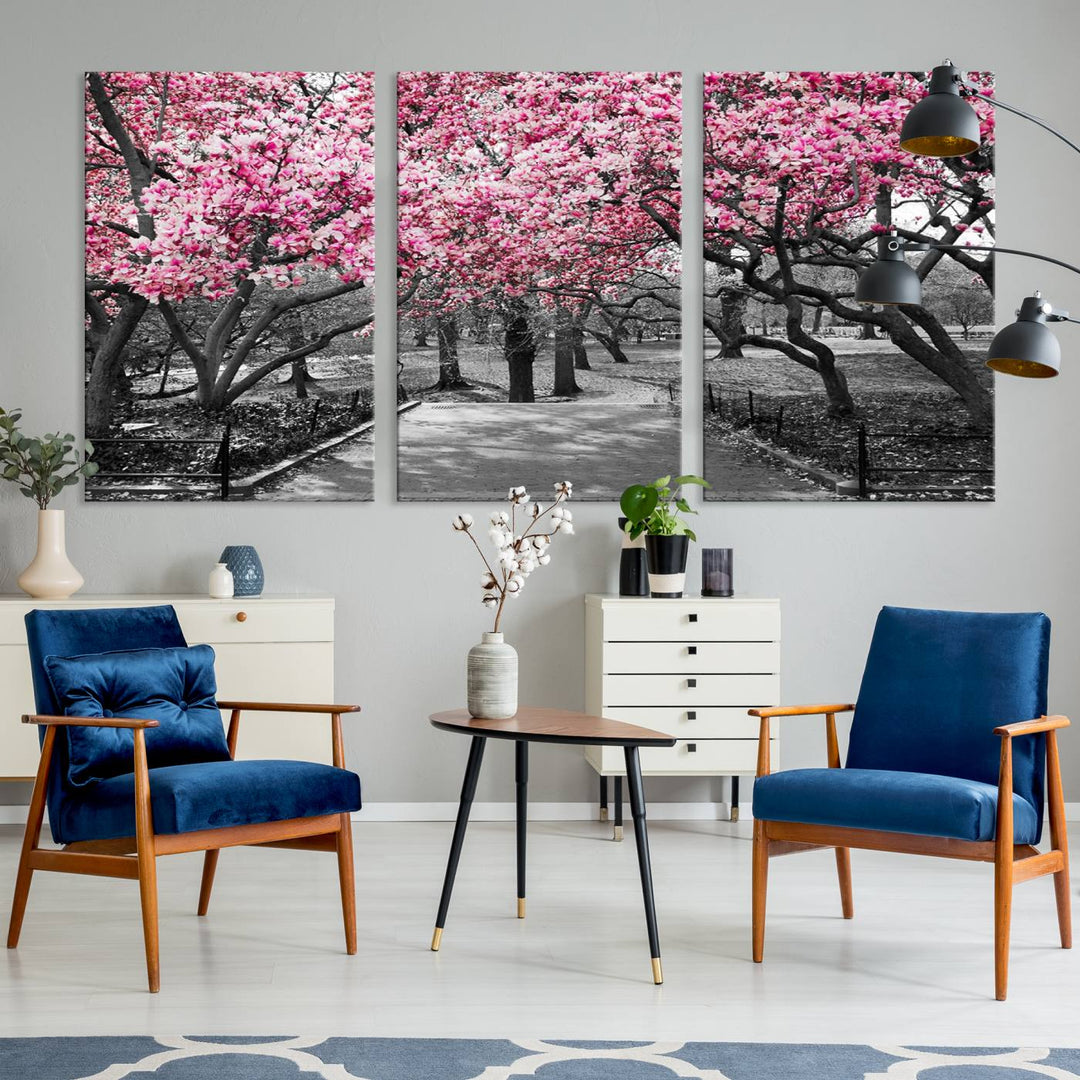 Art mural d’arbres roses Impression sur toile