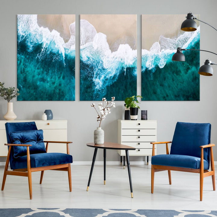 Mind-Blowing Aerial Beach Canvas Wall Art Print