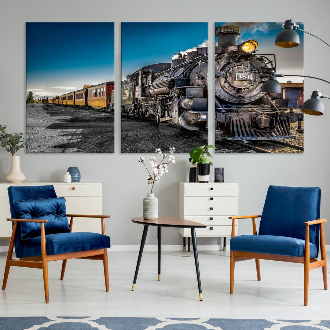 Art mural de train Impression sur toile