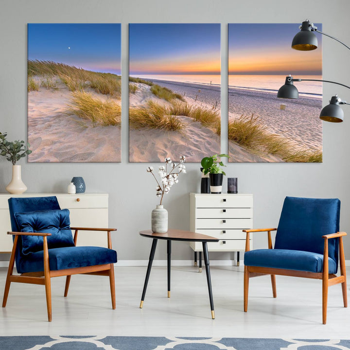 Sunrise On The Beach Wall Art Canvas Print