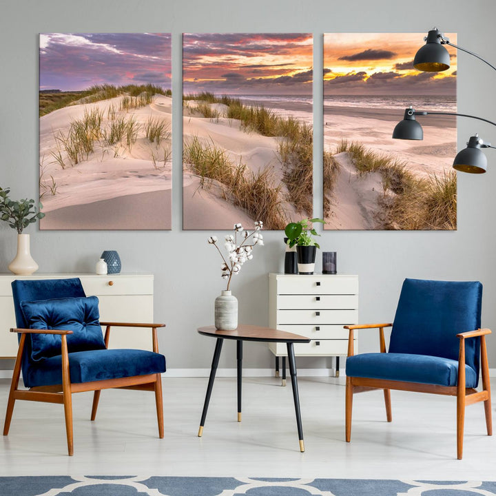 Sunrise On The Beach Wall Art Canvas Print