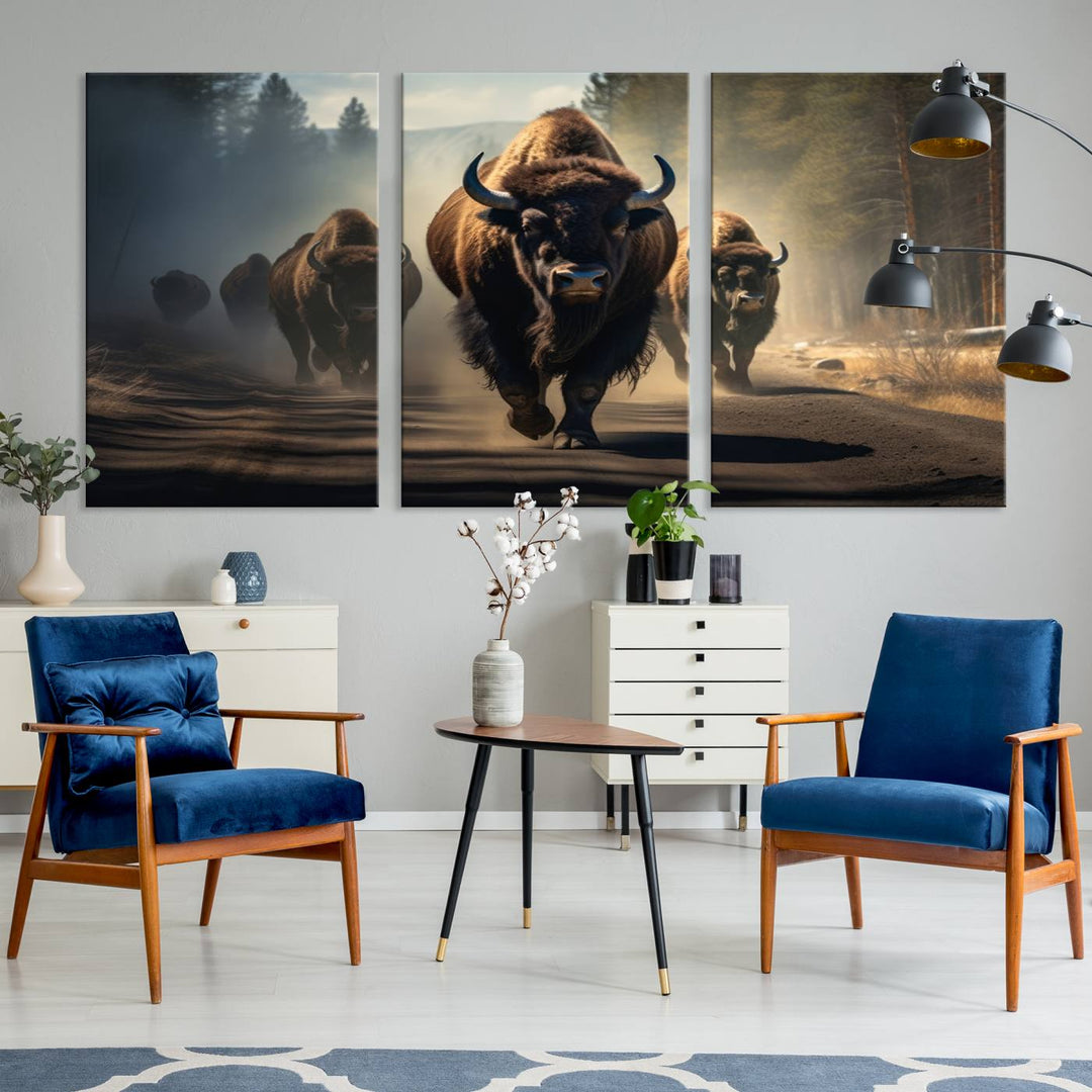 Buffalo Wall Art Canvas Print, Bison Wall Art Canvas Print