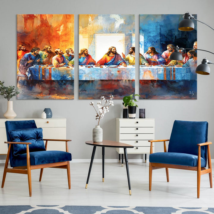 Abstract Waterolor The Last Supper Wall Art