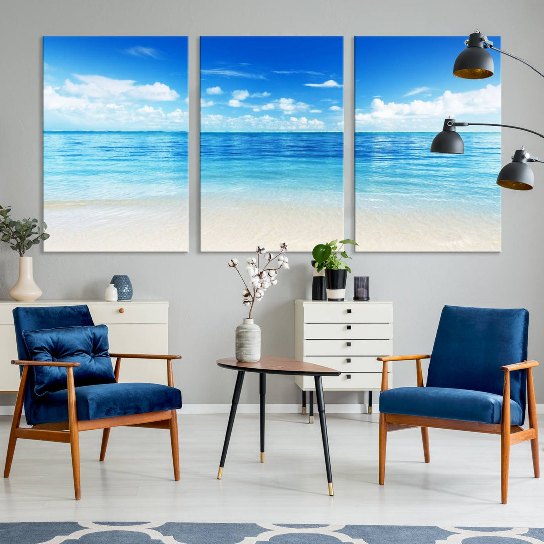 Ocean and Beach Artwork Canvas Print Wall Art