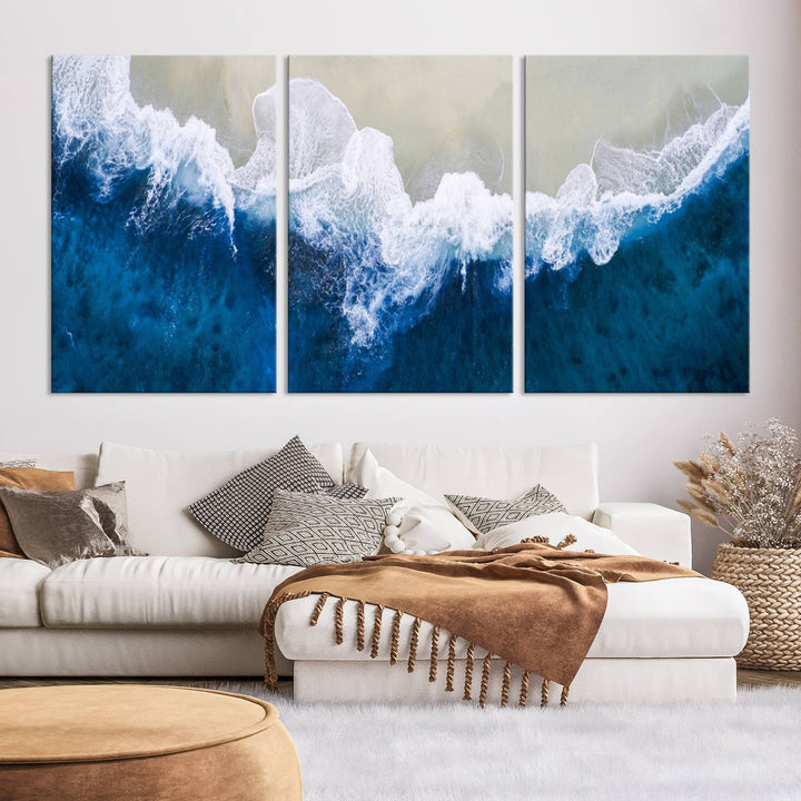 Beautiful Aerial Beach Canvas Wall Art