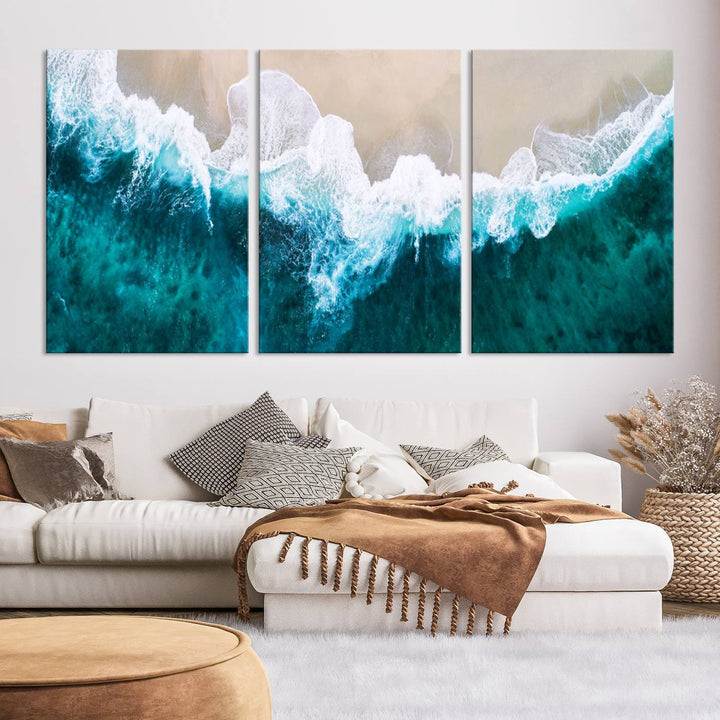 Mind-Blowing Aerial Beach Canvas Wall Art Print