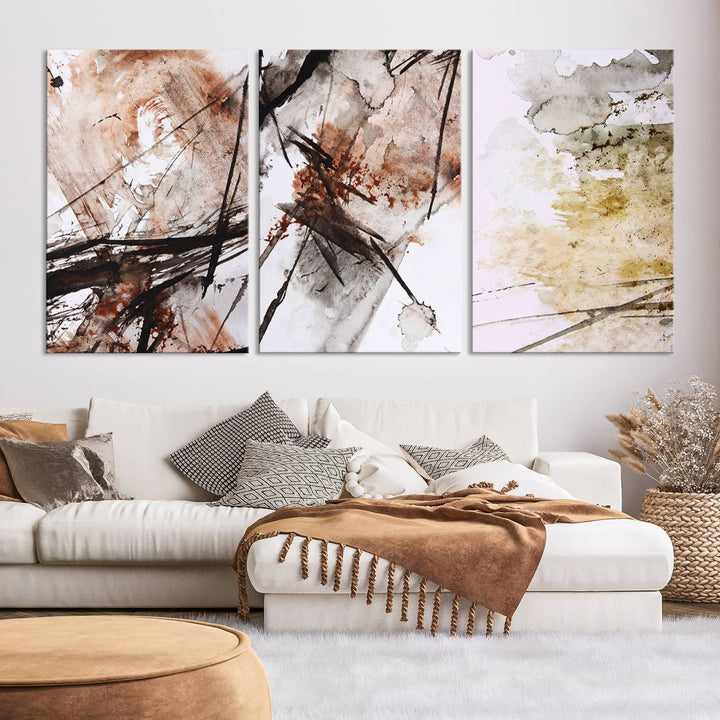 Vintage Grunge Abstract Canvas Wall Art