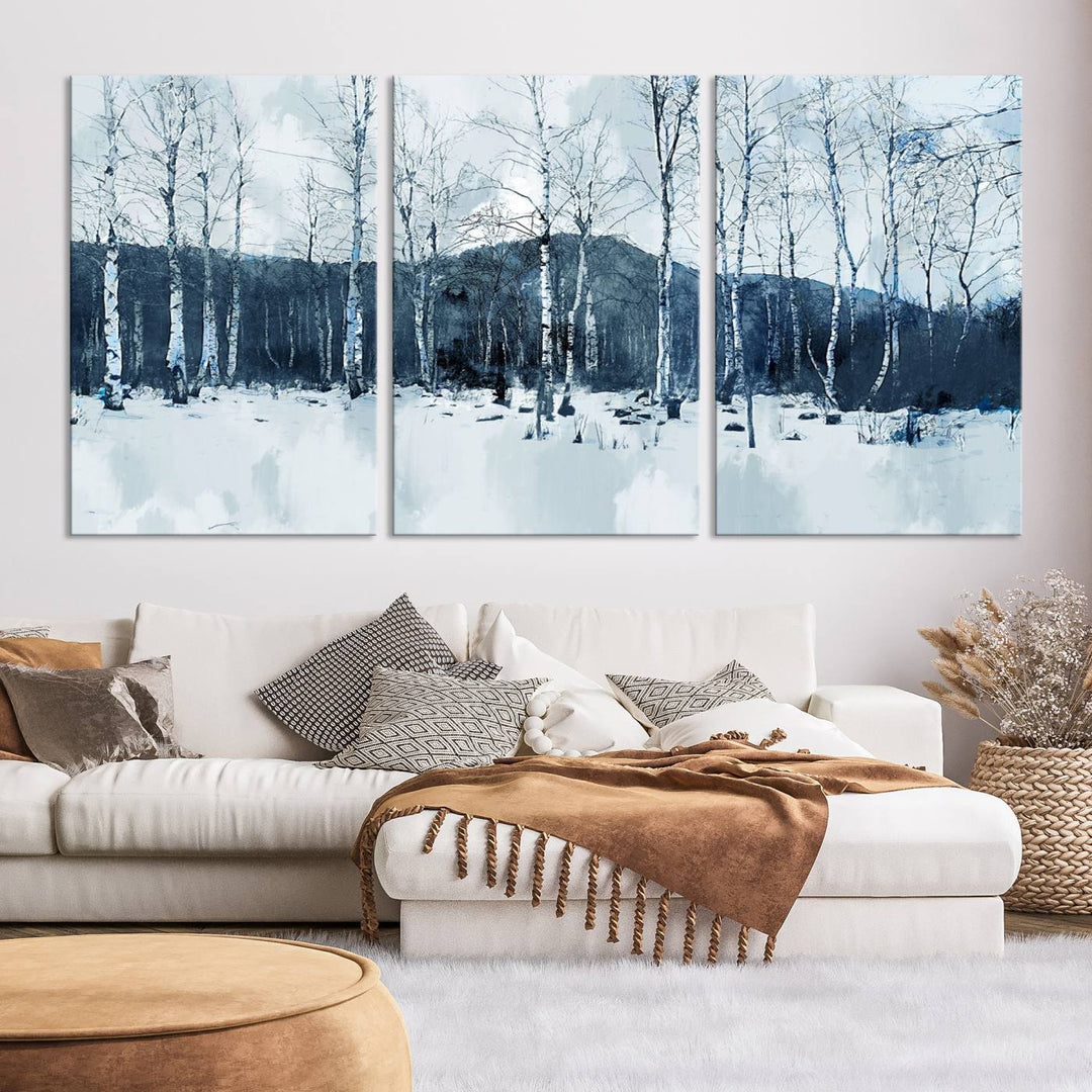 Impression d’art sur toile de forêt d’hiver à couper le souffle Multi Panel Forest Art Winter Photograph Art