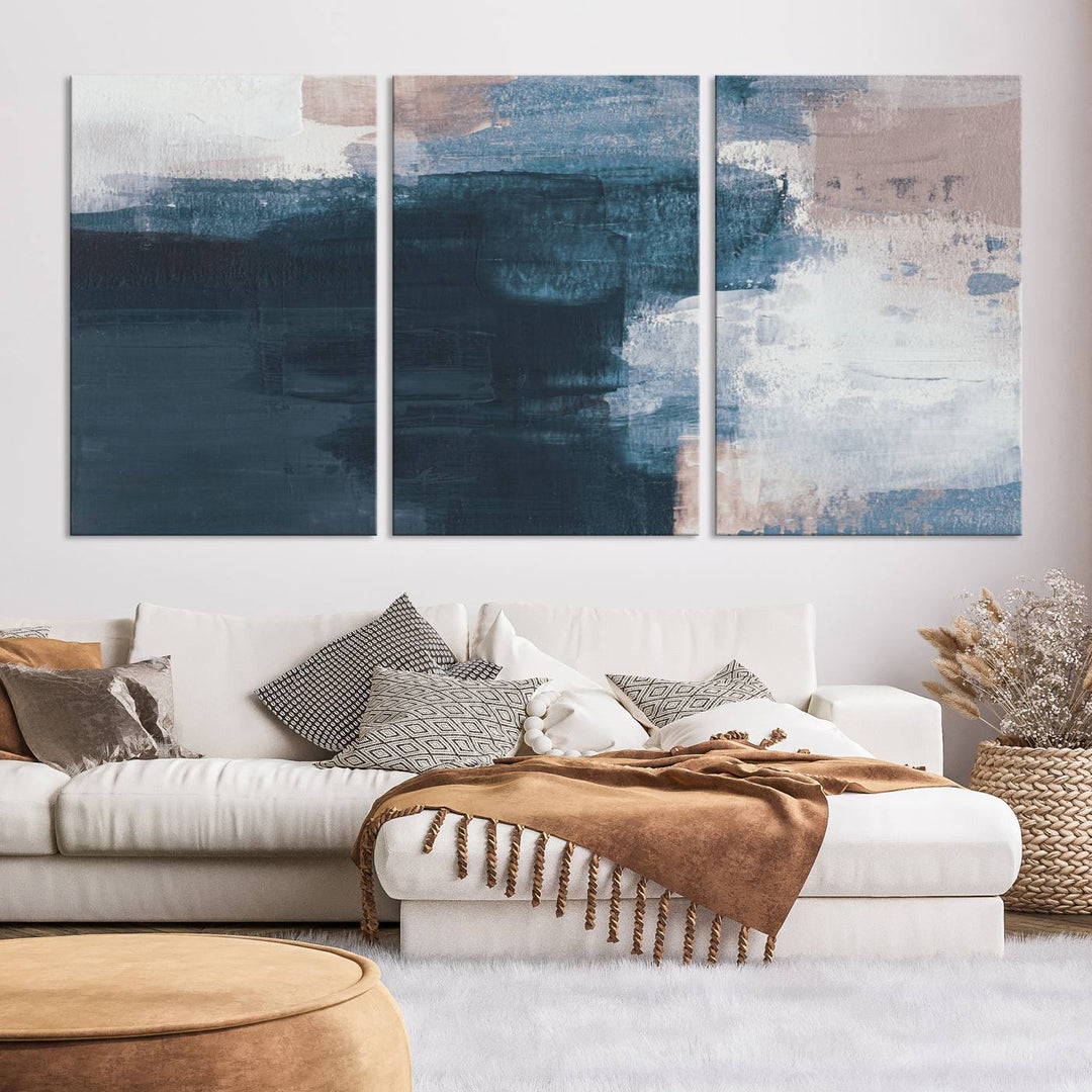 Abstract Brush Strokes Canvas Wall Art