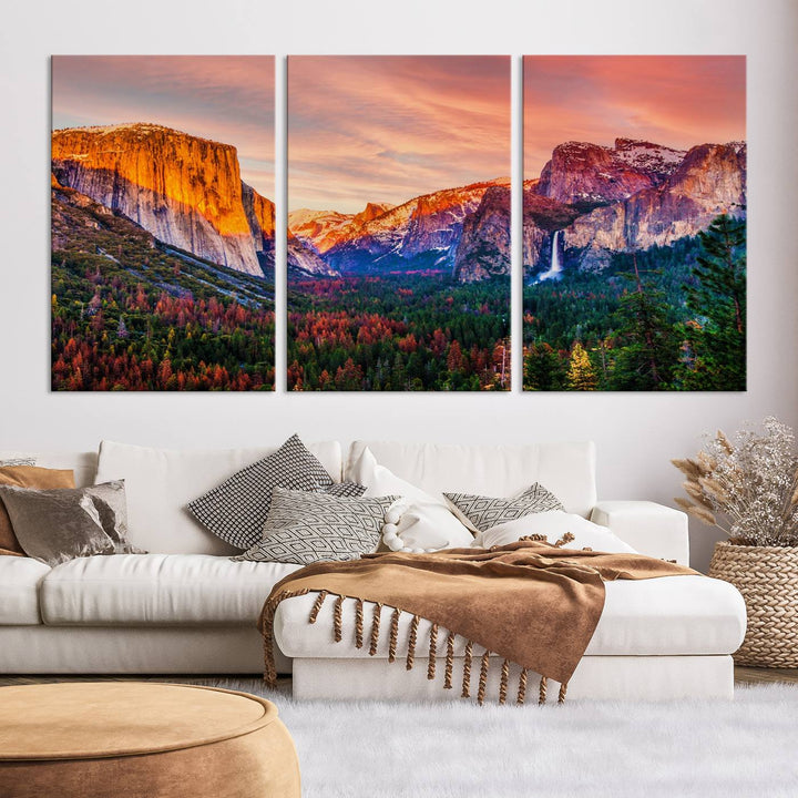 Arte de pared de lienzo del Parque Nacional de Yosemite, impresión de lienzo de Yosemite, obras de arte de Yosemite, arte de pared dividida, arte de pared extra grande, regalo de inauguración de la casa - El Capitán