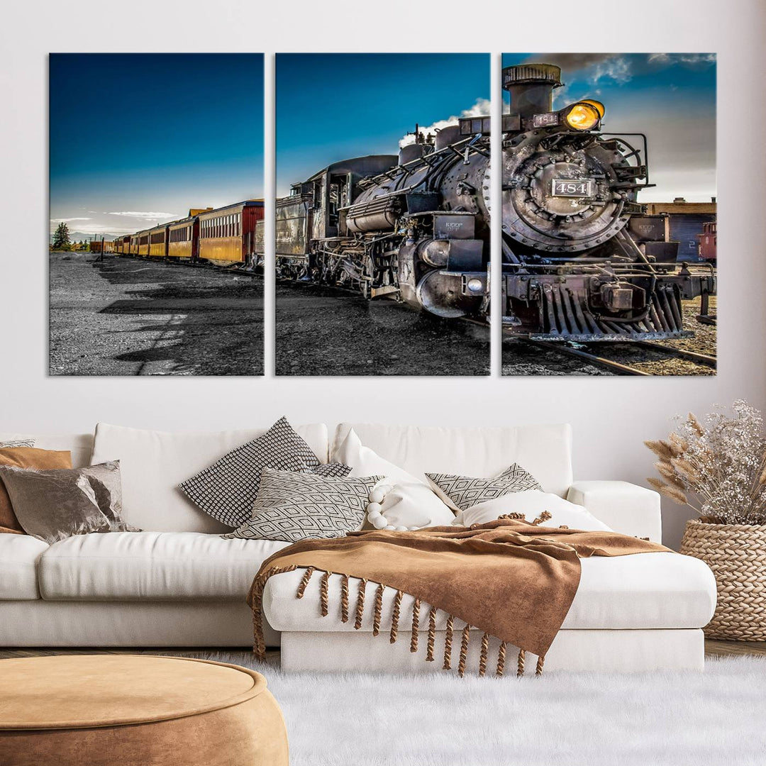 Art mural de train Impression sur toile