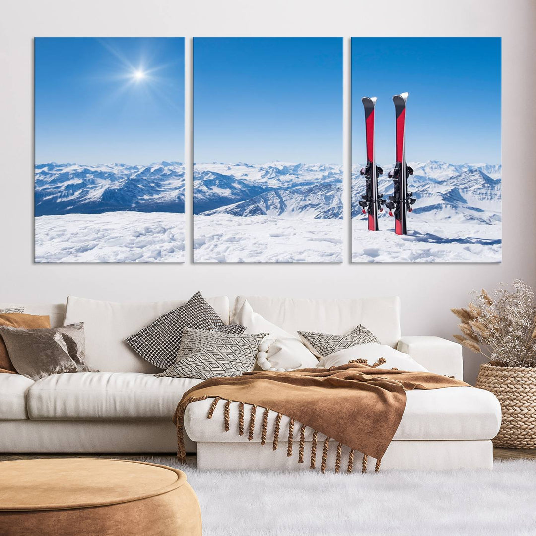 Ski Season Snow Wall Art Canvas Print