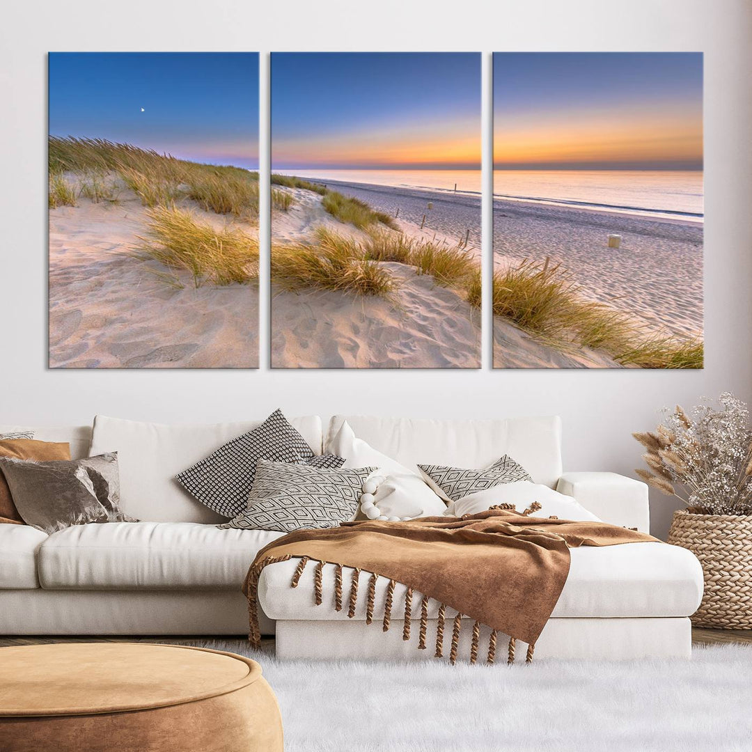 Sunrise On The Beach Wall Art Canvas Print