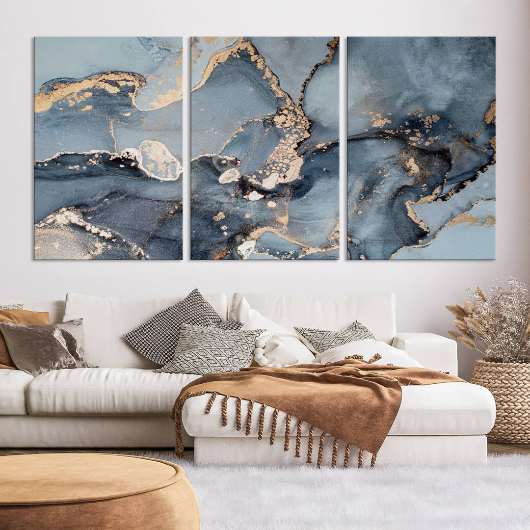 Multipanel Marble Fluid Effect Wall Art Abstract Canvas Wall Art Print