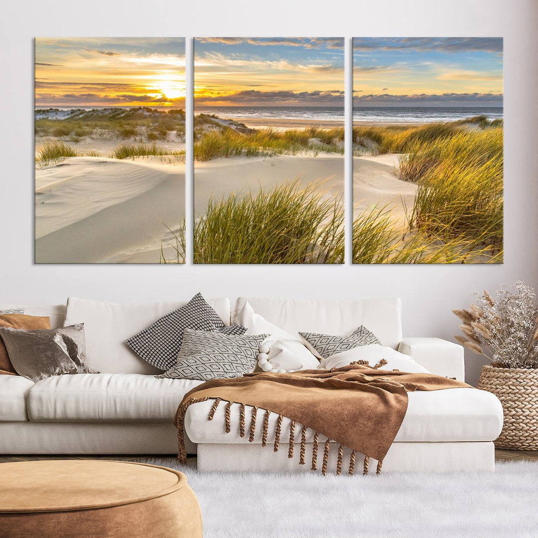 Lever de soleil sur la plage - Impression sur toile