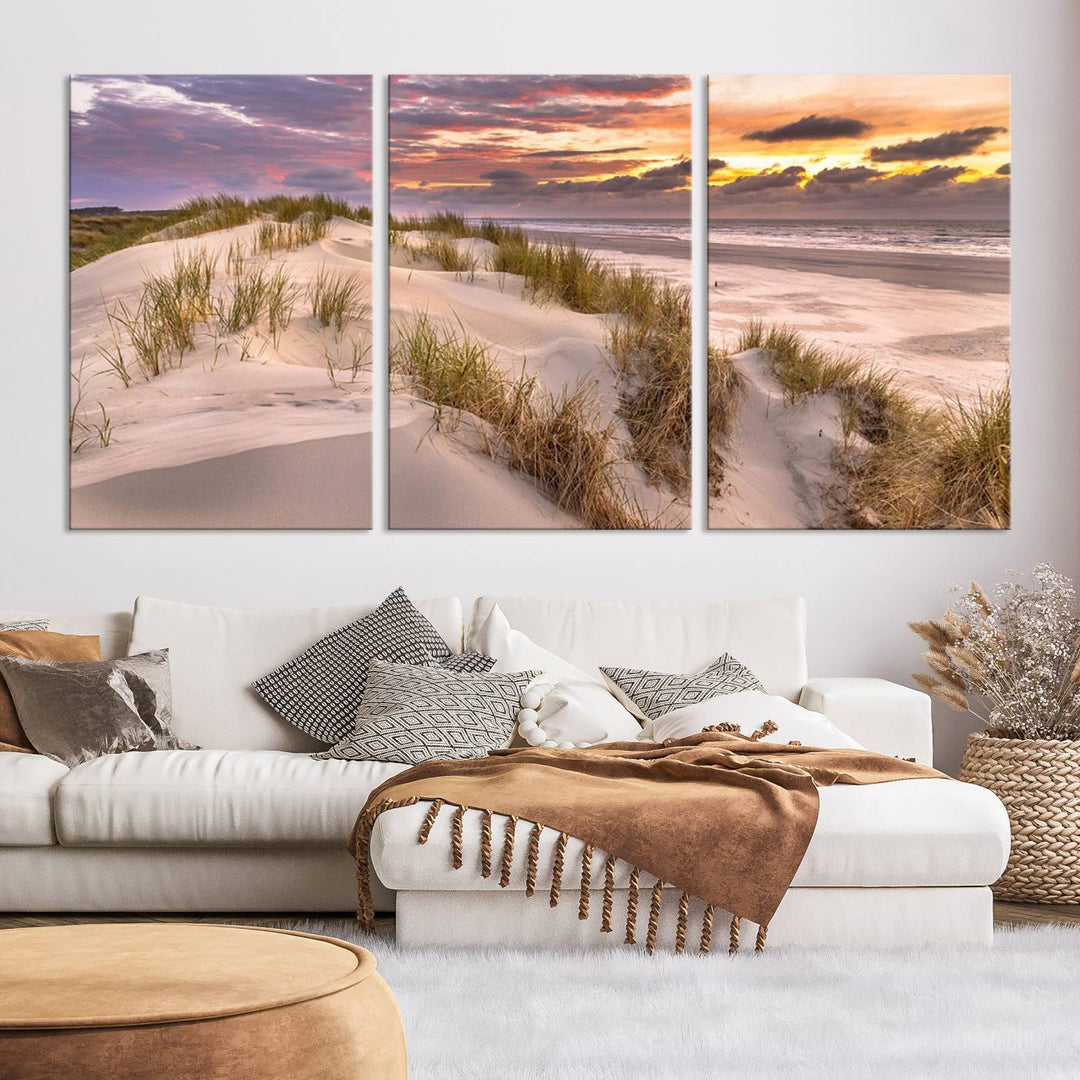 Sunrise On The Beach Wall Art Canvas Print