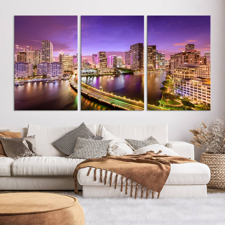 Miami City Wall Art Canvas Print 