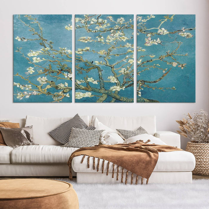 Art mural abstrait en fleurs d'amandier de Vincent Van Gogh Impression sur toile