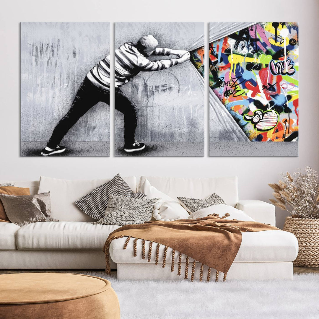 Graffiti canvas wall art Street art print Urban art Graffiti poster canvas art Street art wall decor Abstract art