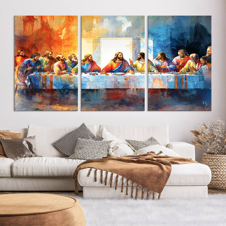 Abstract Waterolor The Last Supper Wall Art