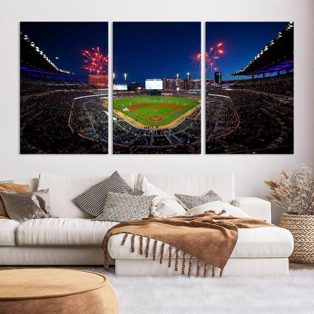 Atlanta Braves Baseball Team Print - Truist Park Stadium Wall Art Canvas Print