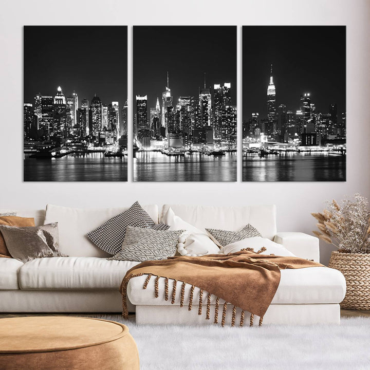 Wall Art NEW YORK Impressions sur toile Gratte-ciel de New York en noir et blanc