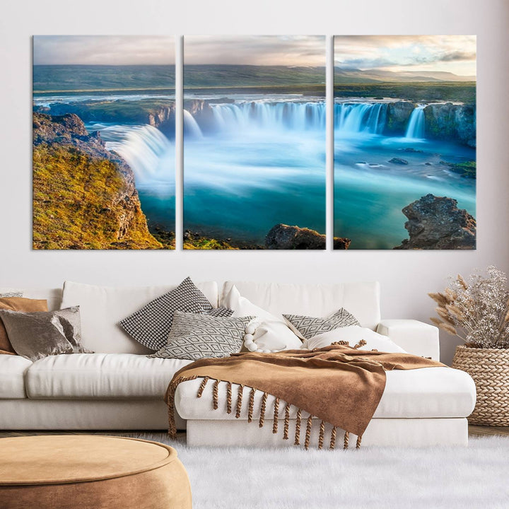 Wall Art Waterfall Canvas Print Grand Waterfall on a Plain