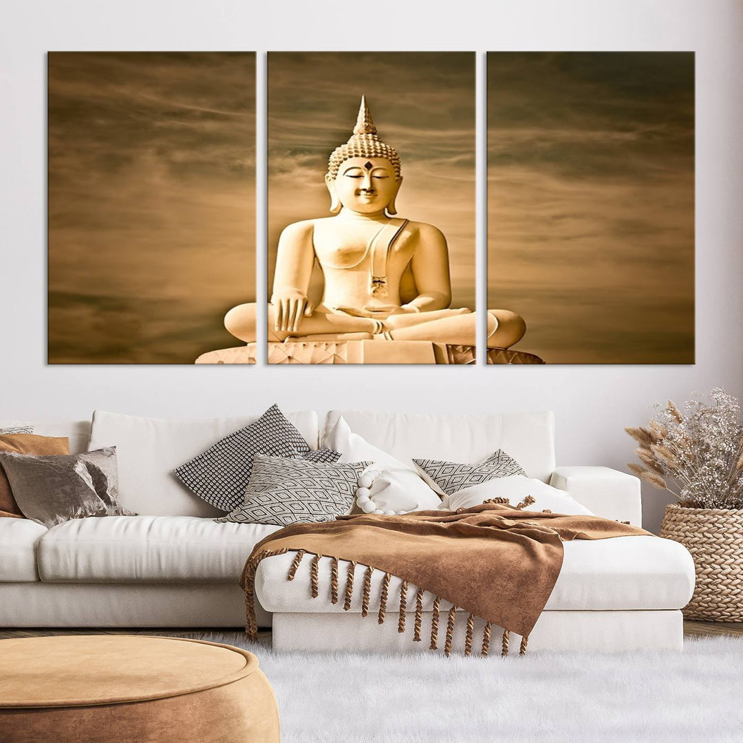 Reclining Buddha Statue Canvas Print 