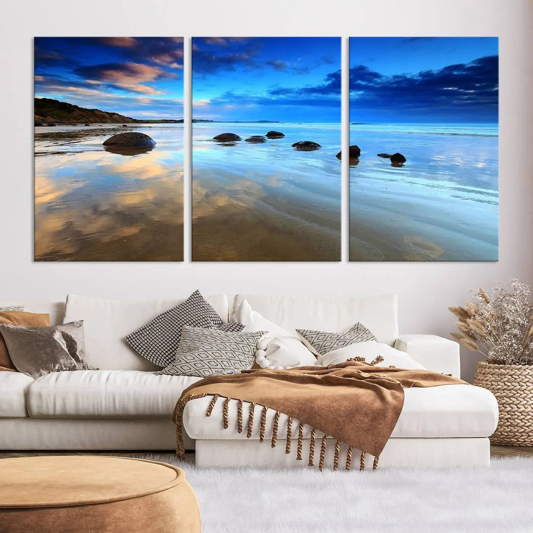 Wonderful Beach Landscape with Mountain Canvas Print 