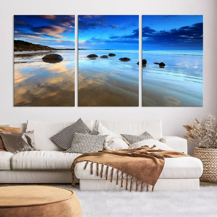 Wonderful Beach Landscape with Mountain Canvas Print 